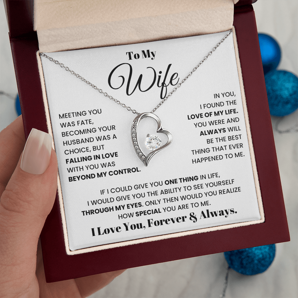 To My Wife – Forever Love Necklace, Romantic Heart Pendant