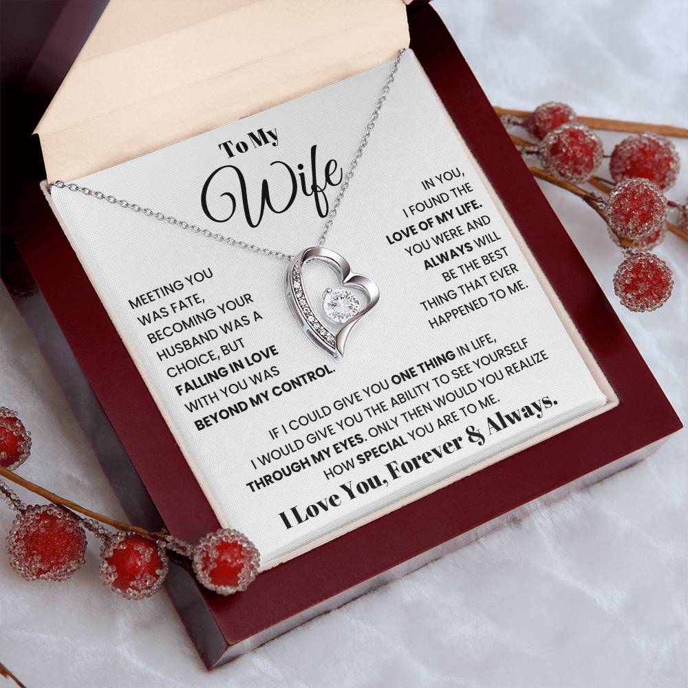To My Wife – Forever Love Necklace, Romantic Heart Pendant