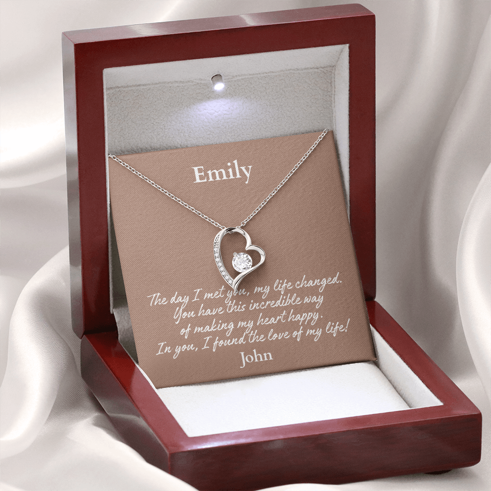 Personalized Forever Love Necklace – Custom Name Gift for Her, Romantic Heart Pendant