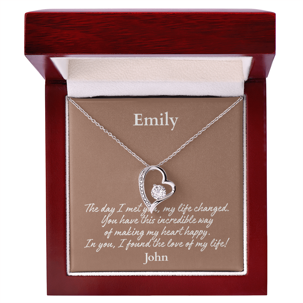 Personalized Forever Love Necklace – Custom Name Gift for Her, Romantic Heart Pendant