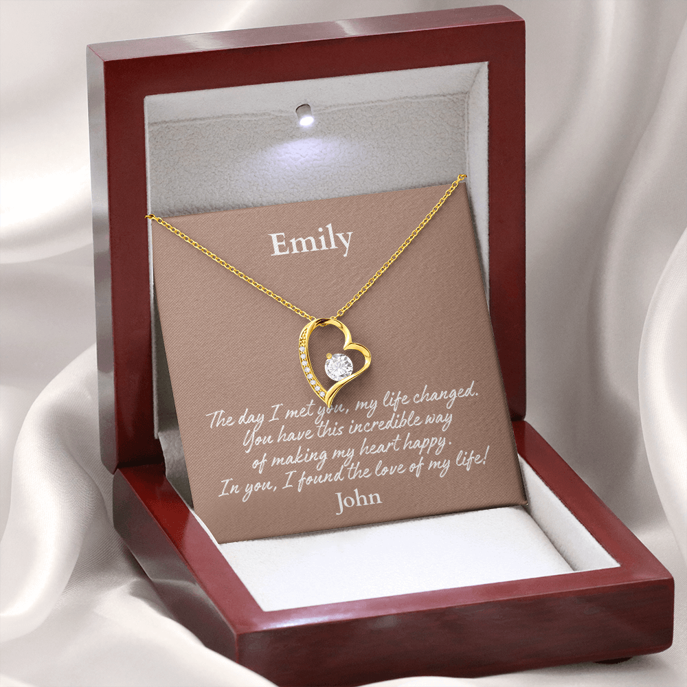 Personalized Forever Love Necklace – Custom Name Gift for Her, Romantic Heart Pendant