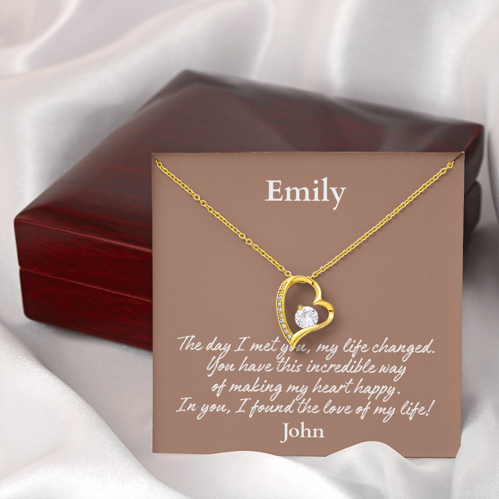 Personalized Forever Love Necklace – Custom Name Gift for Her, Romantic Heart Pendant