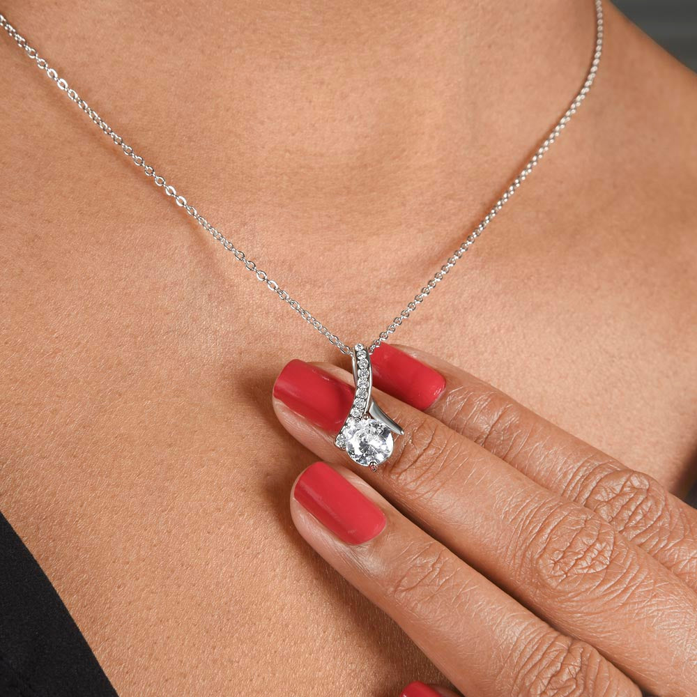 "Classic Love Masterpiece" - Soulmate Necklace with Crystal Pendant in Romantic Art Gift Box (Available in White & Yellow Gold)