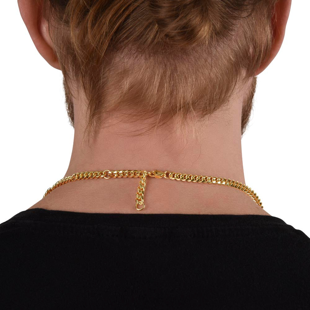 Men's Cuban Link Chain – Polished Stainless Steel or 14K Gold Finish, Adjustable Fit