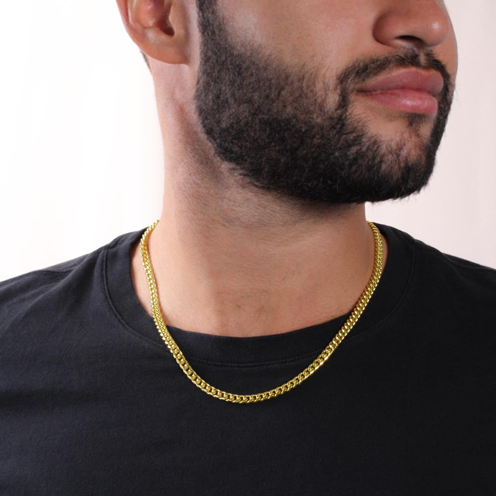 Men's Cuban Link Chain – Polished Stainless Steel or 14K Gold Finish, Adjustable Fit