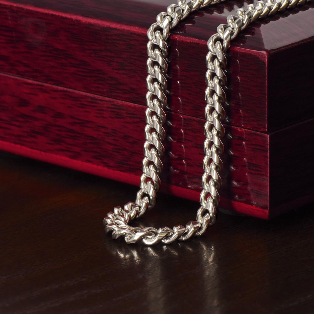 Men's Cuban Link Chain – Polished Stainless Steel or 14K Gold Finish, Adjustable Fit