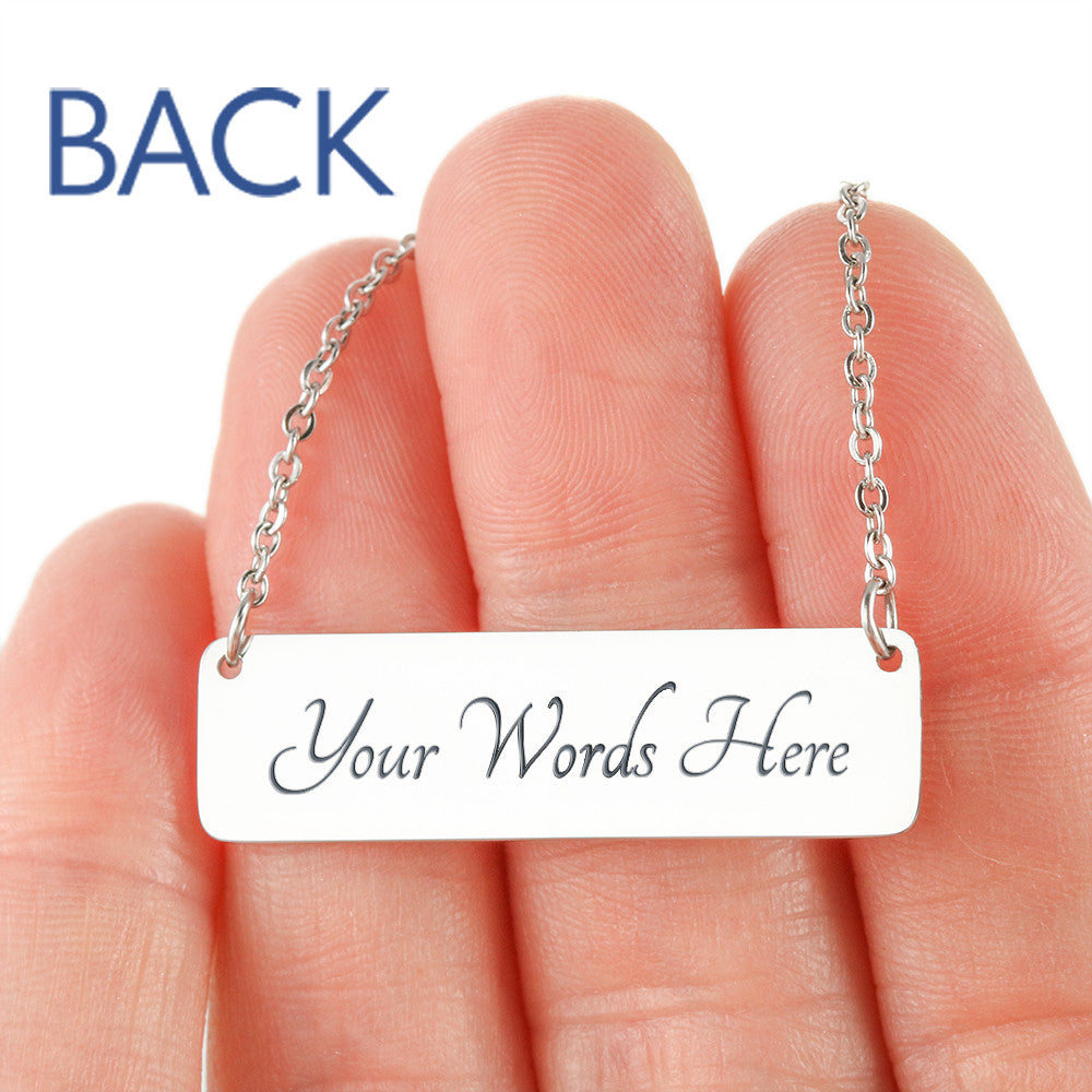 Line Dance Diva Horizontal Bar Necklace – Personalized Gift with Cowboy Boots & Flowers, Custom Engraving on Back