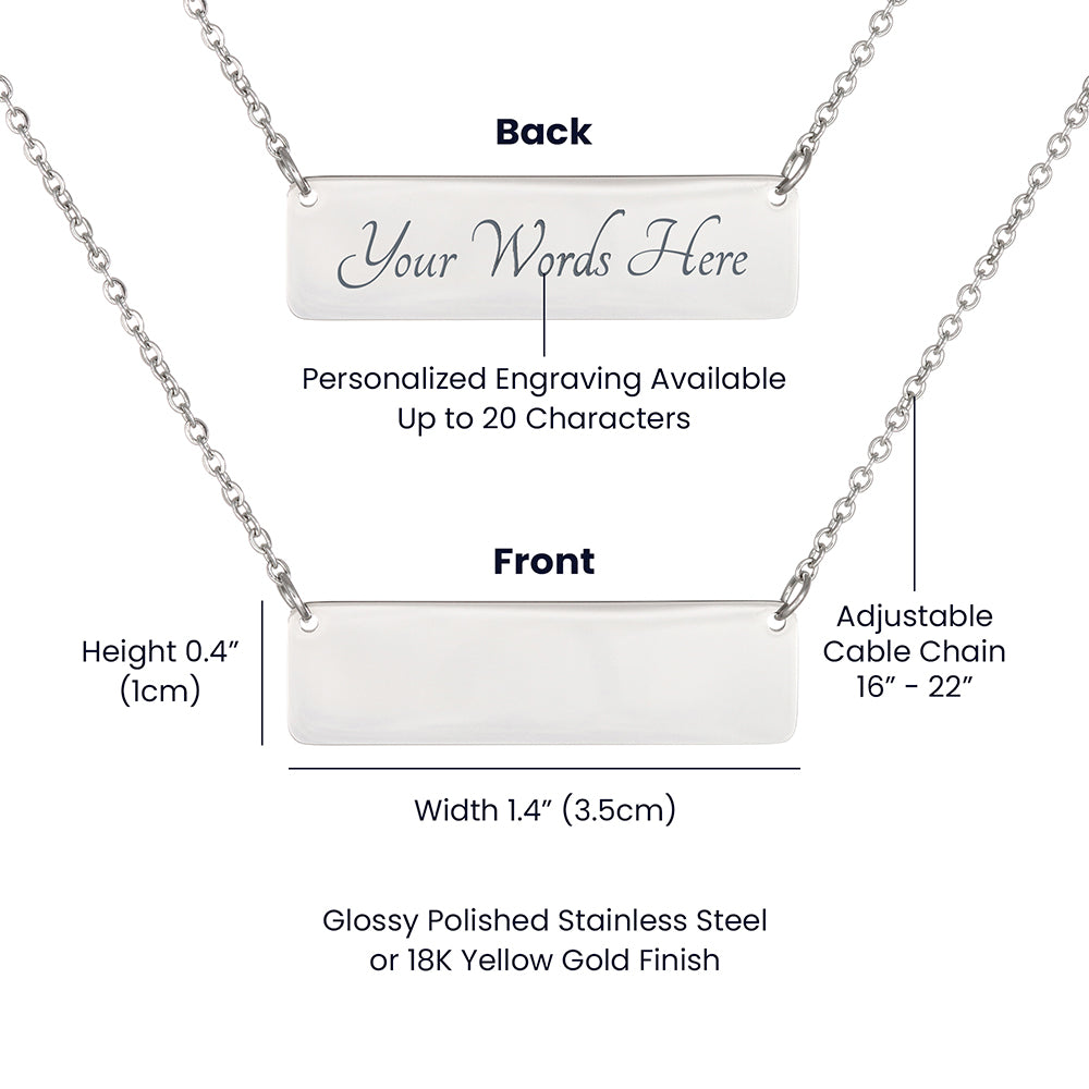 Line Dance Diva Horizontal Bar Necklace – Personalized Gift with Cowboy Boots & Flowers, Custom Engraving on Back