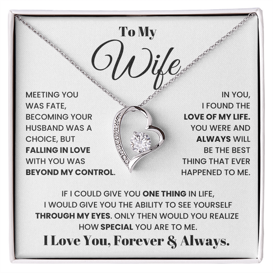To My Wife – Forever Love Necklace, Romantic Heart Pendant