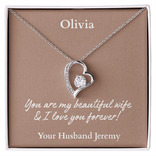 Personalized Name Forever Love Necklace – The Perfect Gift for Your Wife