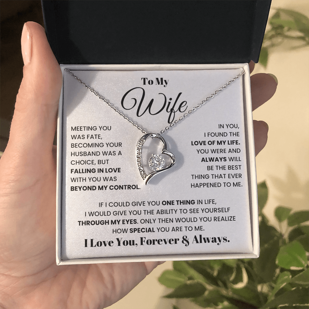 To My Wife – Forever Love Necklace, Romantic Heart Pendant