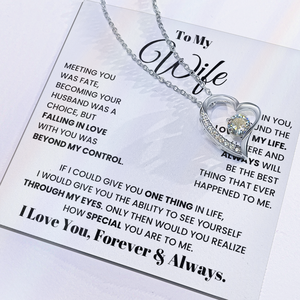 To My Wife – Forever Love Necklace, Romantic Heart Pendant