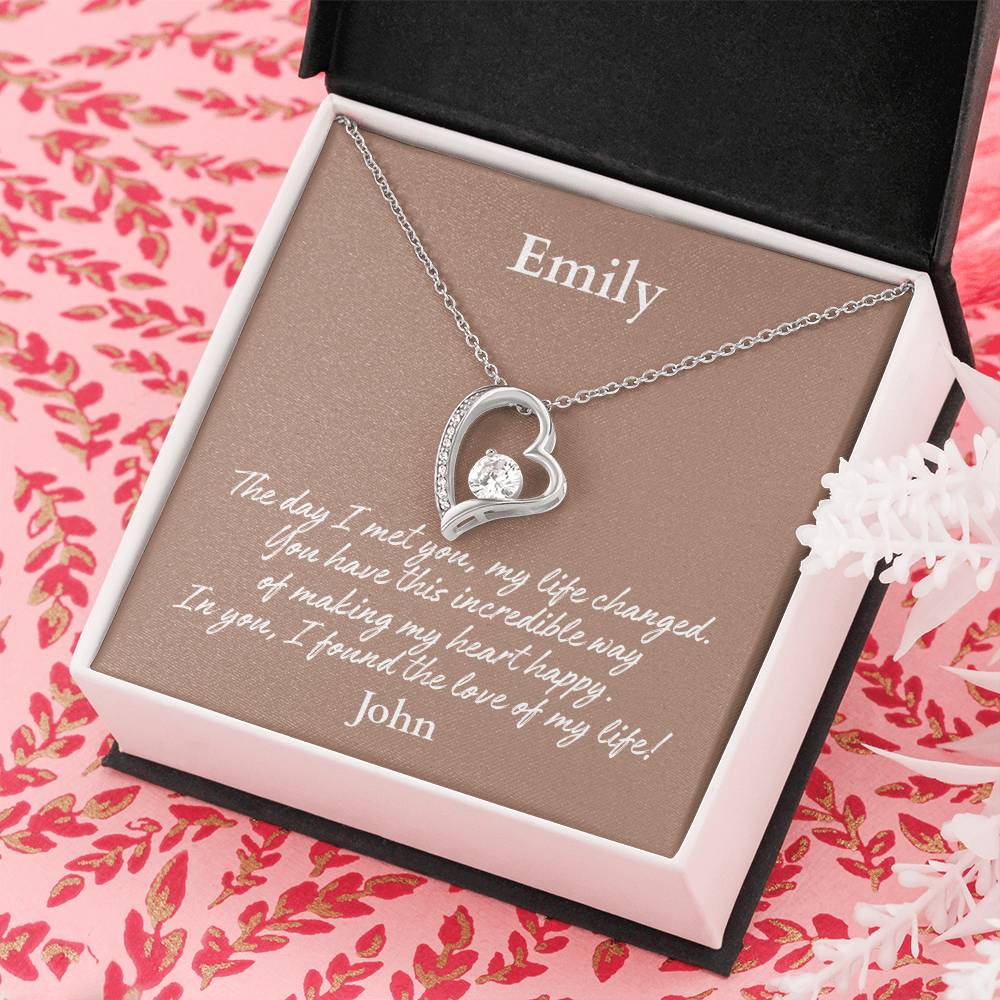 Personalized Forever Love Necklace – Custom Name Gift for Her, Romantic Heart Pendant