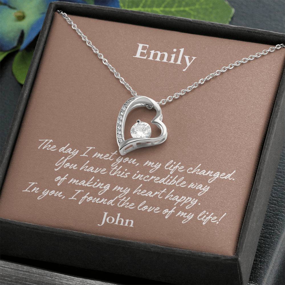 Personalized Forever Love Necklace – Custom Name Gift for Her, Romantic Heart Pendant