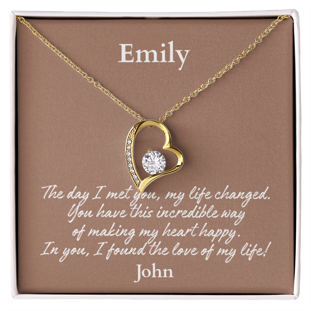 Personalized Forever Love Necklace – Custom Name Gift for Her, Romantic Heart Pendant