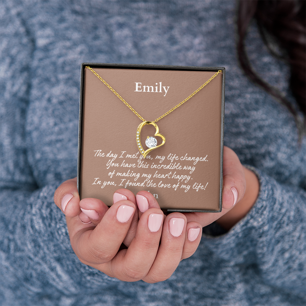Personalized Forever Love Necklace – Custom Name Gift for Her, Romantic Heart Pendant