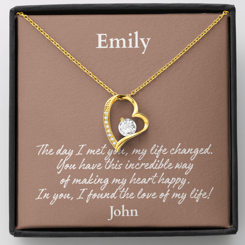 Personalized Forever Love Necklace – Custom Name Gift for Her, Romantic Heart Pendant