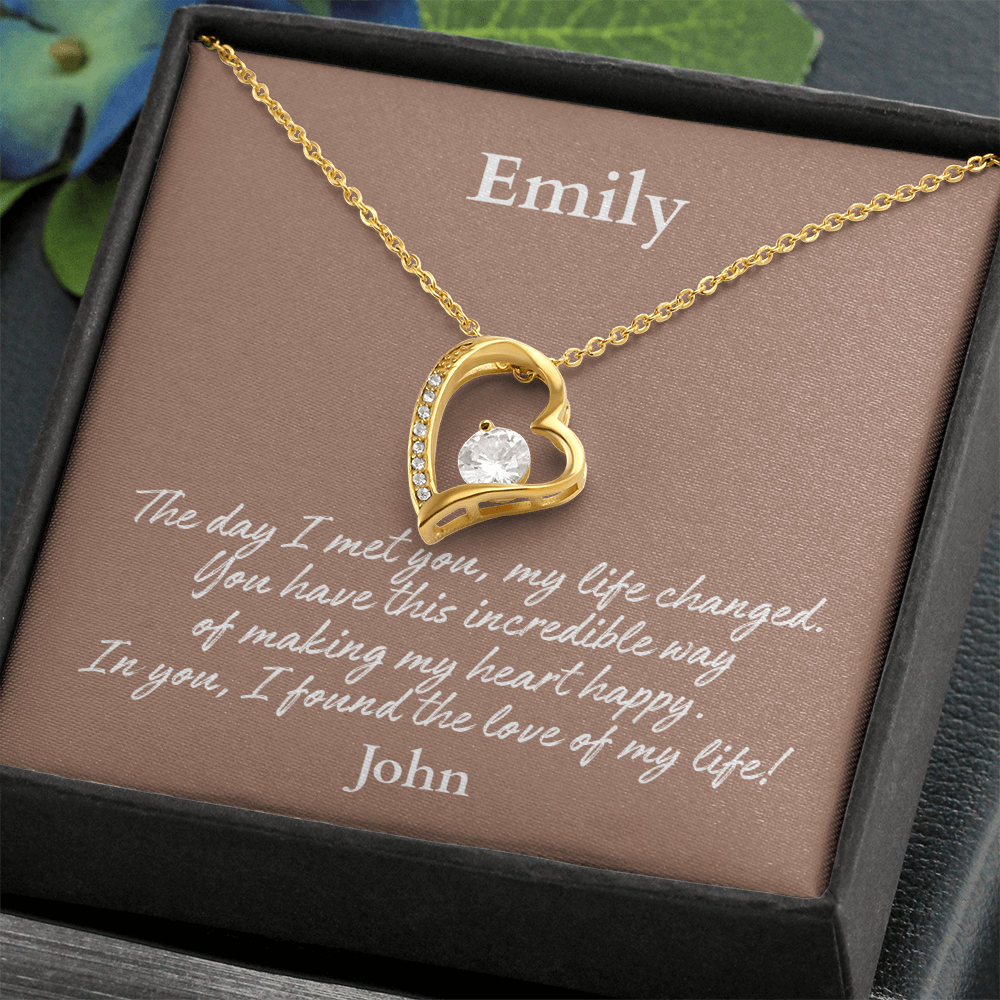 Personalized Forever Love Necklace – Custom Name Gift for Her, Romantic Heart Pendant