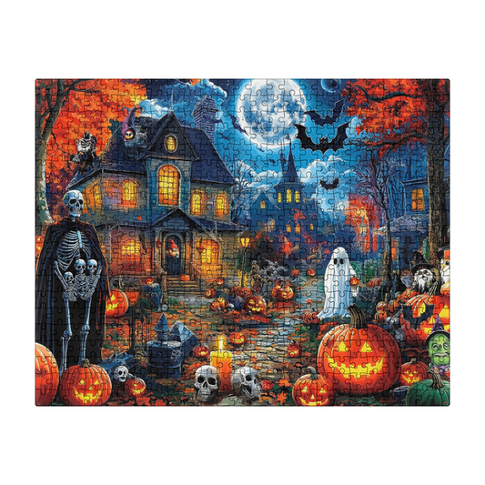 Haunted Halloween Night Puzzle – 500-Piece Spooky Fun for Family & Friends