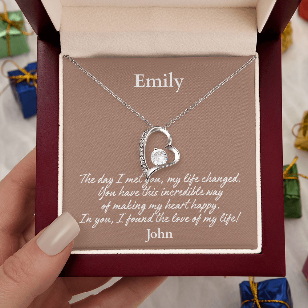 Personalized Forever Love Necklace – Custom Name Gift for Her, Romantic Heart Pendant