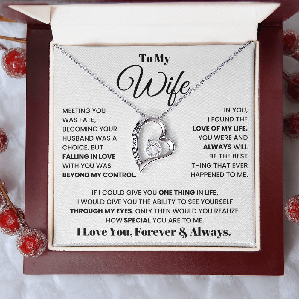 To My Wife – Forever Love Necklace, Romantic Heart Pendant - Versatile Zing