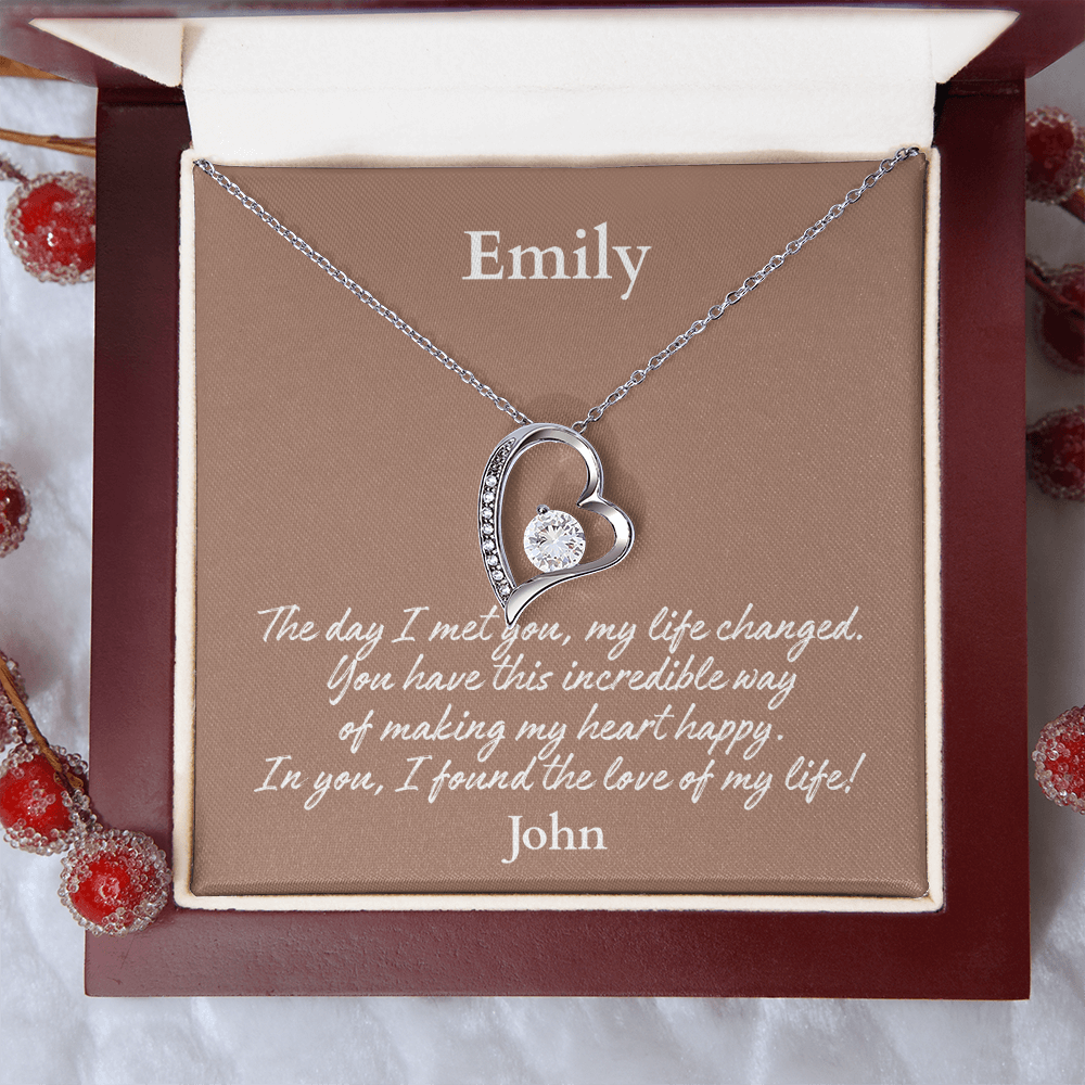 Personalized Forever Love Necklace – Custom Name Gift for Her, Romantic Heart Pendant