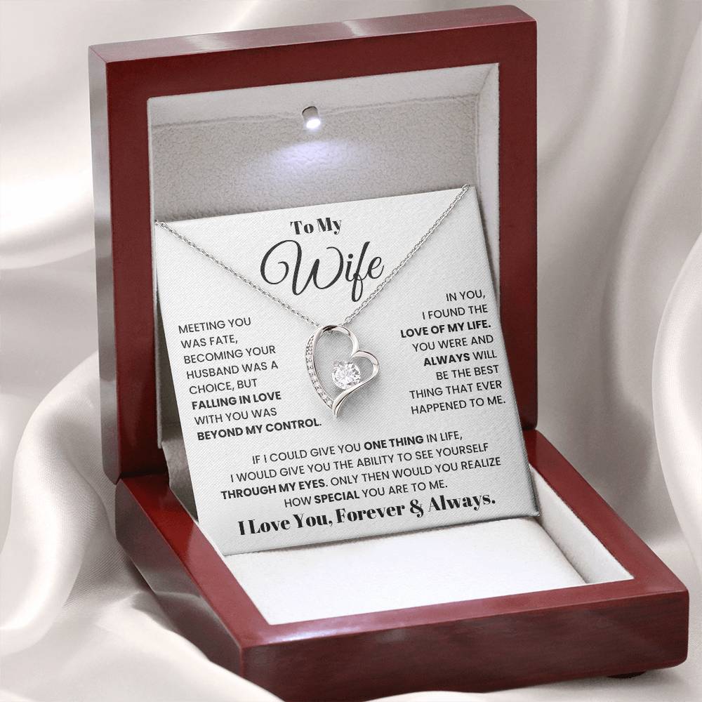 To My Wife – Forever Love Necklace, Romantic Heart Pendant