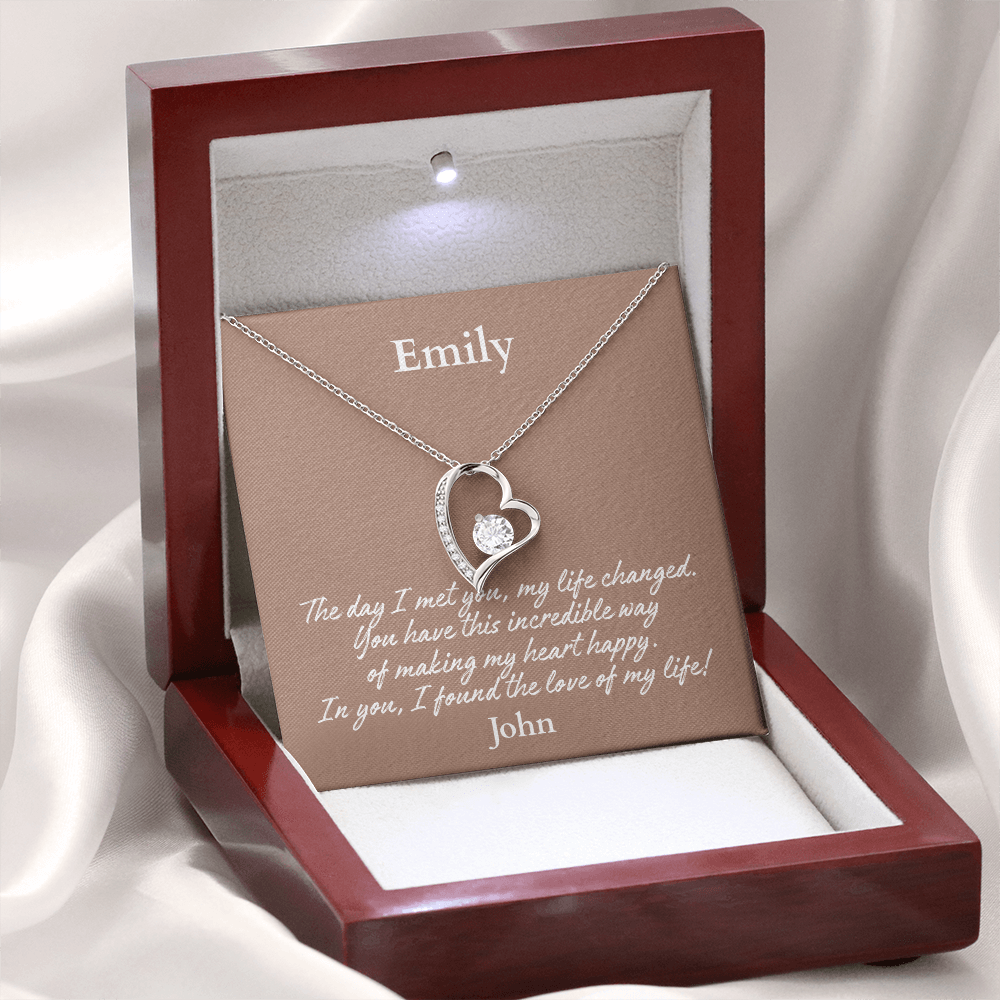 Personalized Forever Love Necklace – Custom Name Gift for Her, Romantic Heart Pendant - Versatile Zing