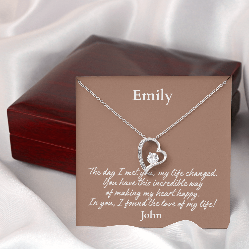 Personalized Forever Love Necklace – Custom Name Gift for Her, Romantic Heart Pendant - Versatile Zing