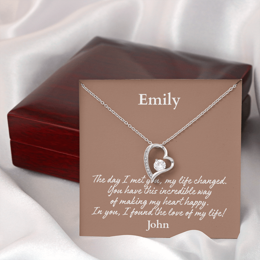 Personalized Forever Love Necklace – Custom Name Gift for Her, Romantic Heart Pendant