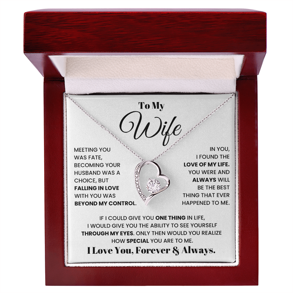 To My Wife – Forever Love Necklace, Romantic Heart Pendant