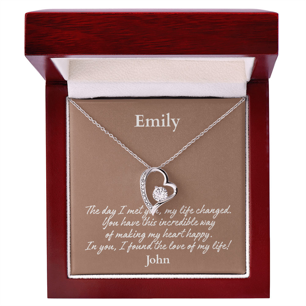 Personalized Forever Love Necklace – Custom Name Gift for Her, Romantic Heart Pendant - Versatile Zing