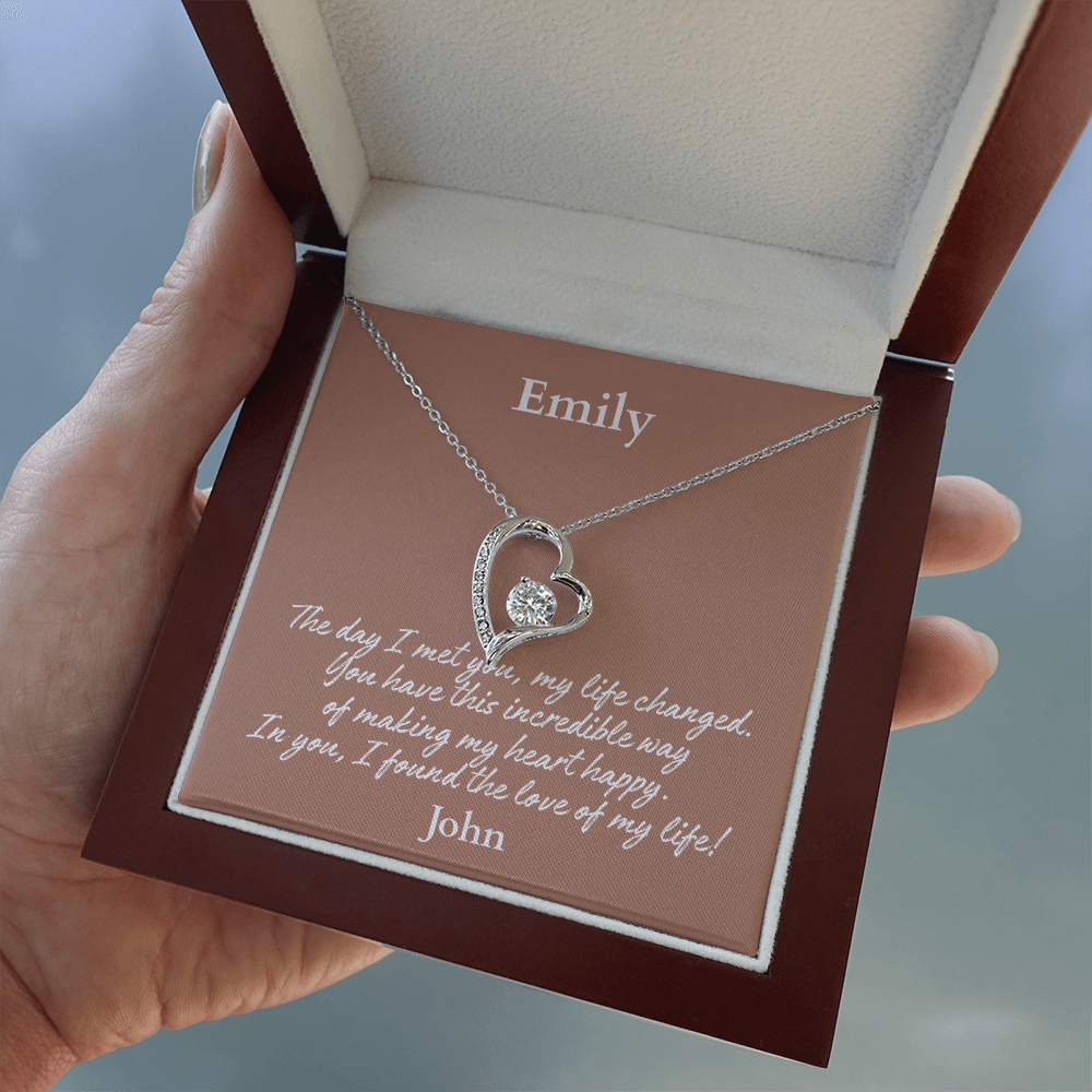 Personalized Forever Love Necklace – Custom Name Gift for Her, Romantic Heart Pendant