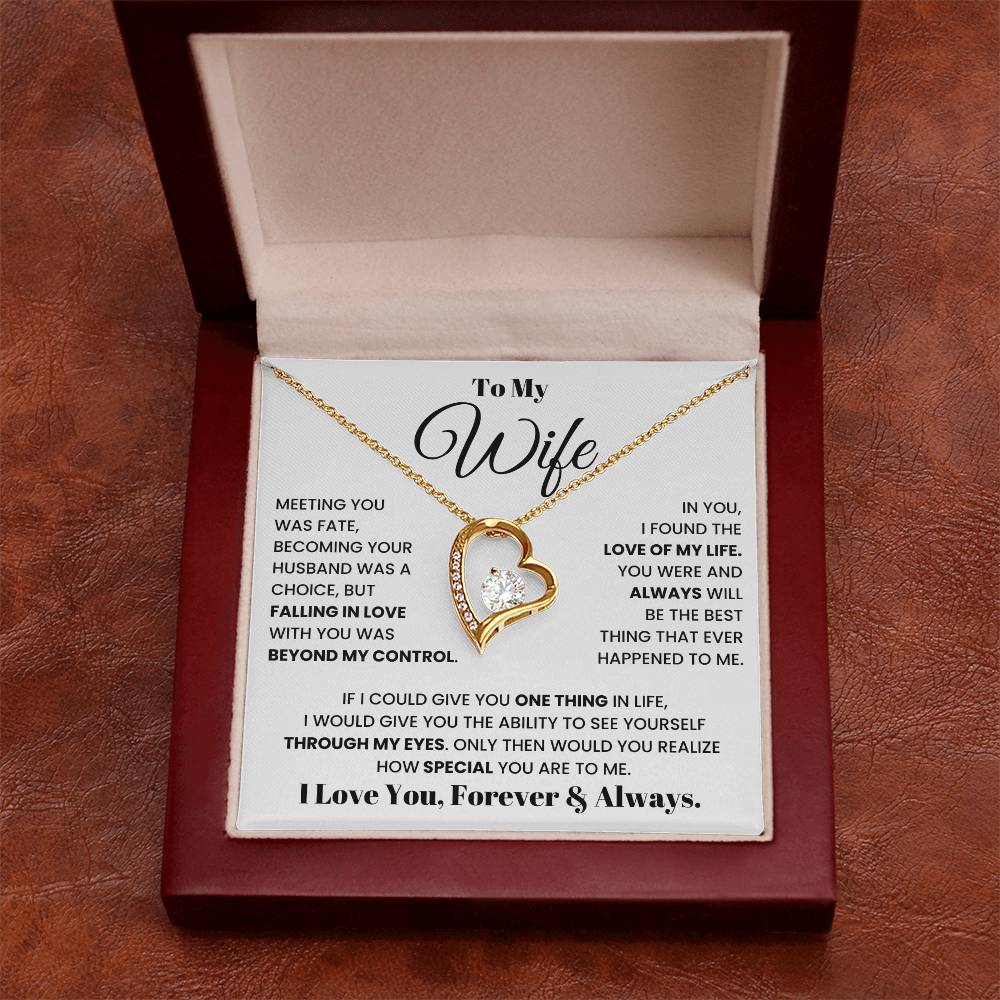 To My Wife – Forever Love Necklace, Romantic Heart Pendant
