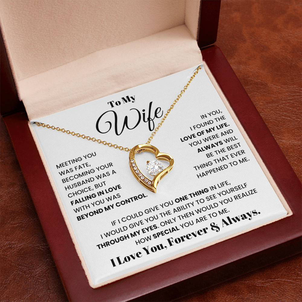 To My Wife – Forever Love Necklace, Romantic Heart Pendant