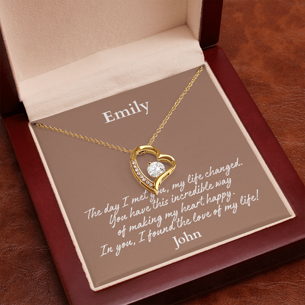 Personalized Forever Love Necklace – Custom Name Gift for Her, Romantic Heart Pendant - Versatile Zing