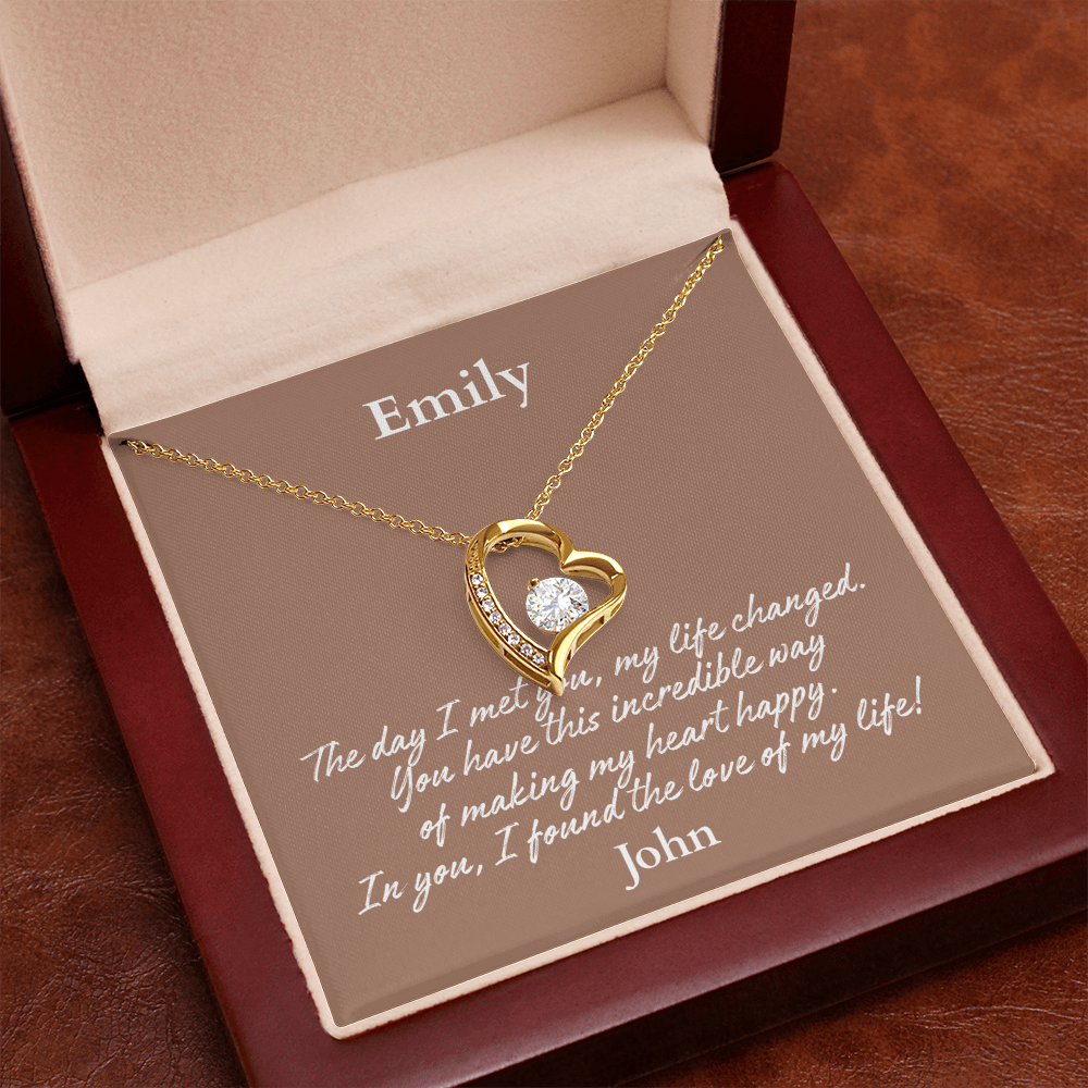 Personalized Forever Love Necklace – Custom Name Gift for Her, Romantic Heart Pendant
