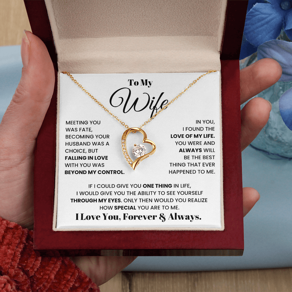 To My Wife – Forever Love Necklace, Romantic Heart Pendant