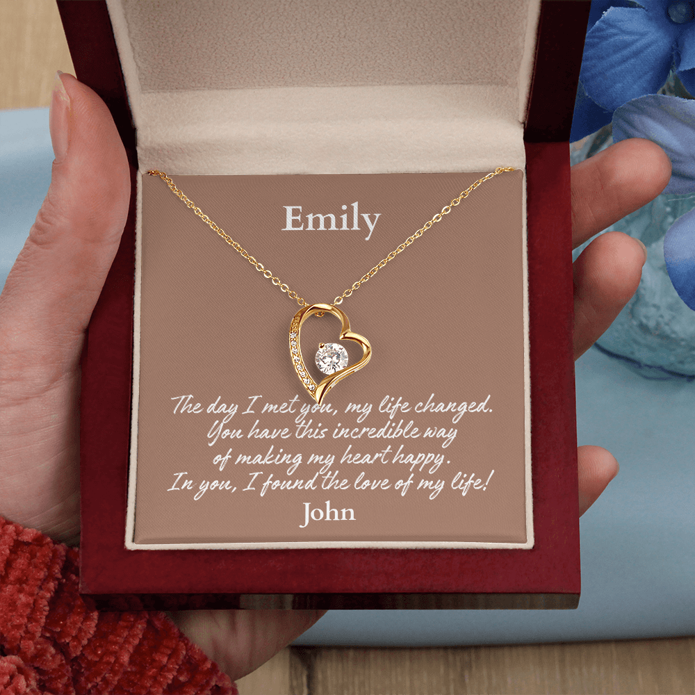 Personalized Forever Love Necklace – Custom Name Gift for Her, Romantic Heart Pendant