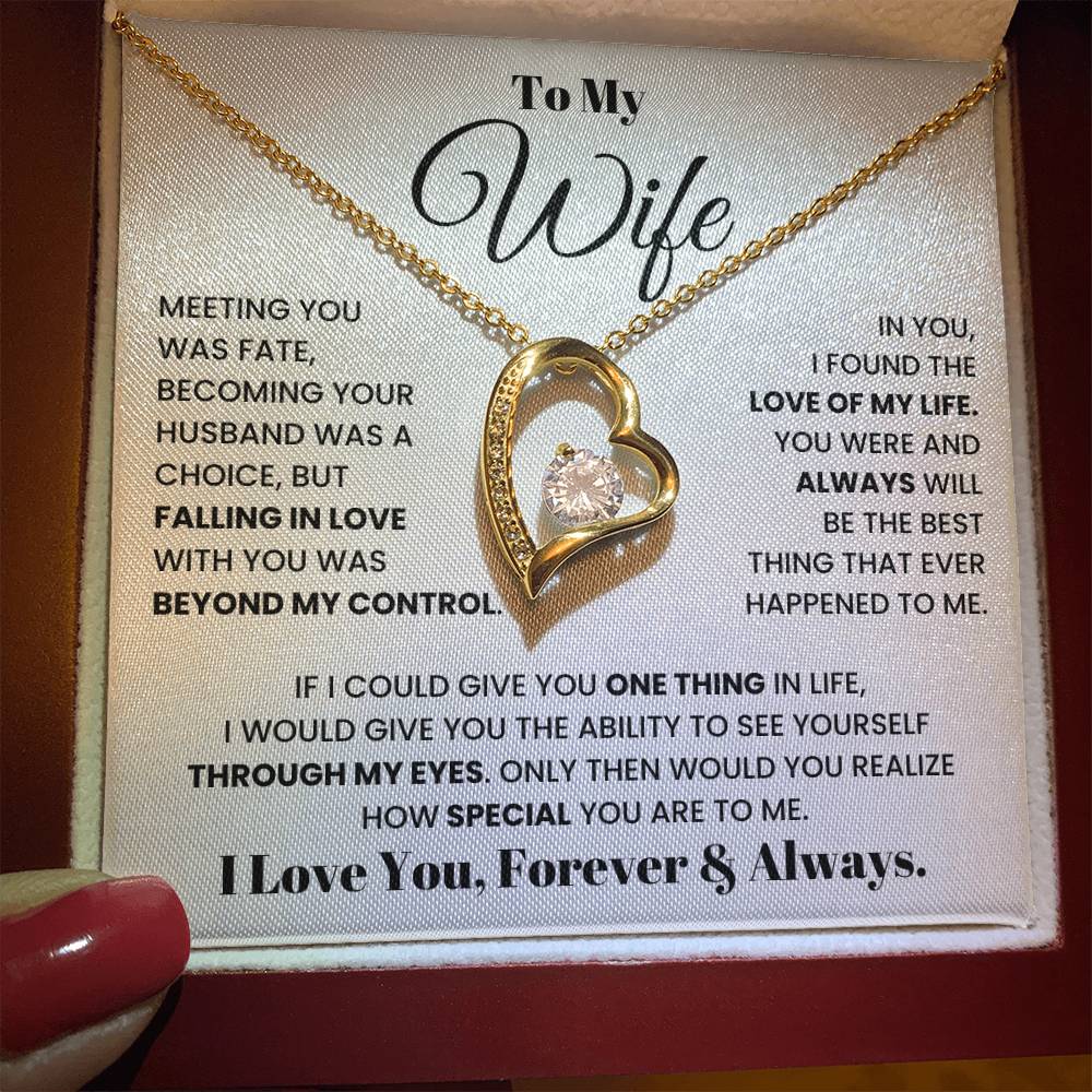 To My Wife – Forever Love Necklace, Romantic Heart Pendant
