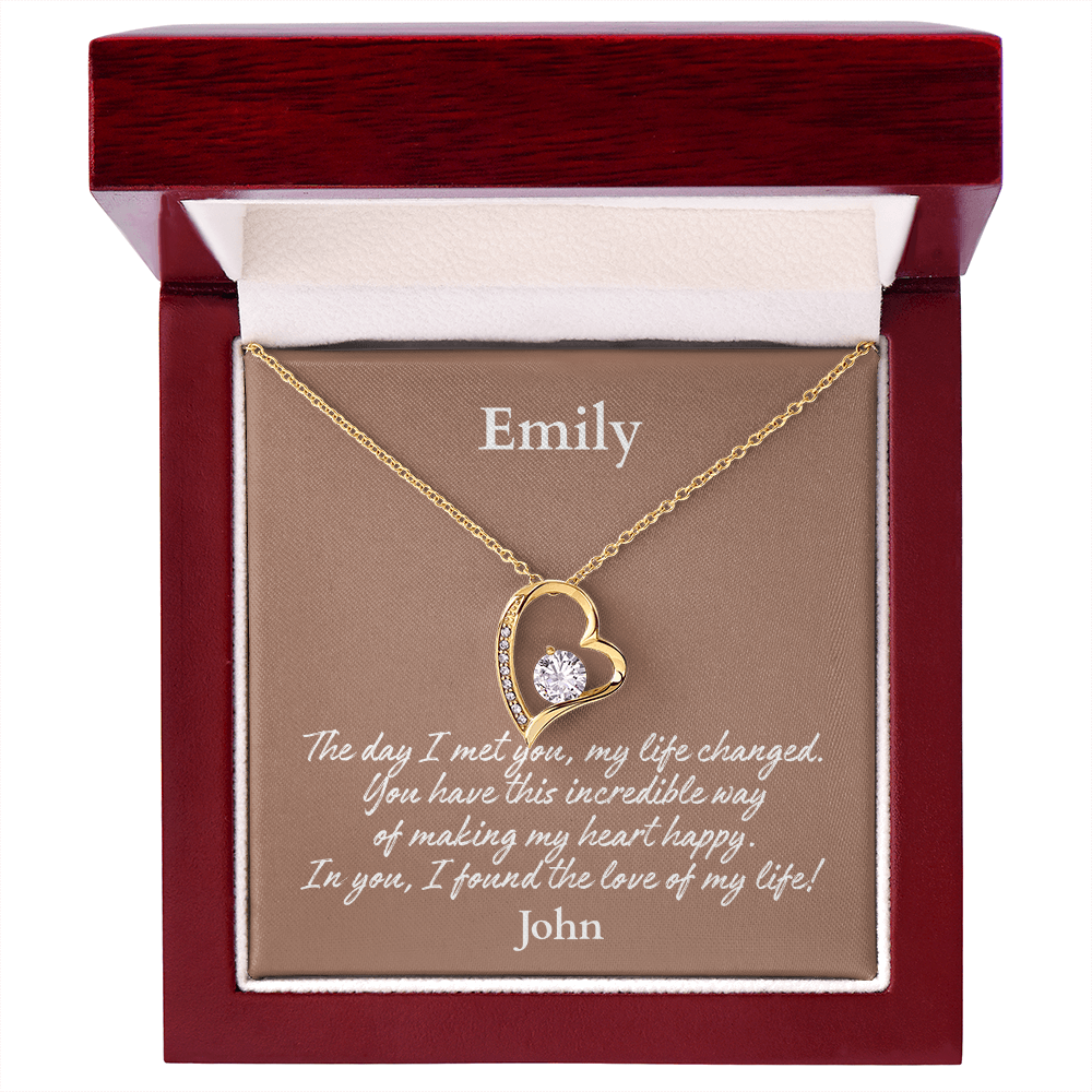 Personalized Forever Love Necklace – Custom Name Gift for Her, Romantic Heart Pendant