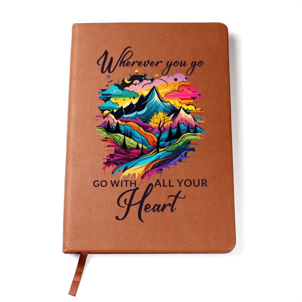 Colorful Vegan Leather Journal: Go With All Your Heartl: Jewelry ShineOn Fulfillment 