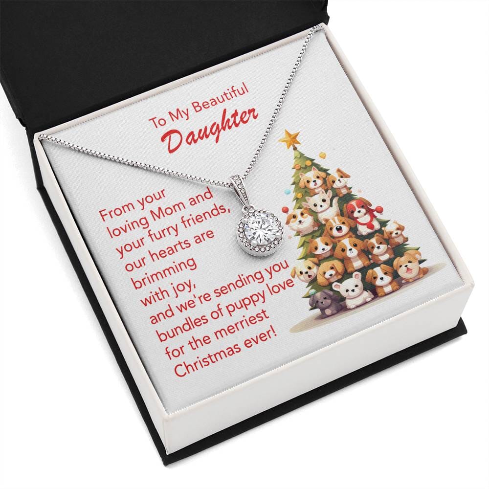 Puppy Love' Christmas Necklace & Card Set - A Gift from Mom Jewelry ShineOn Fulfillment 