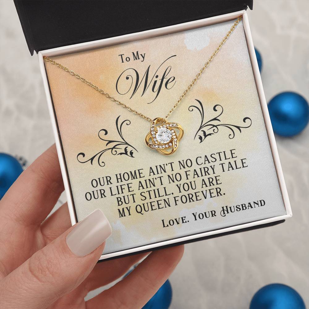 To My Wife – Love Knot Necklace, My Queen Forever - Versatile Zing