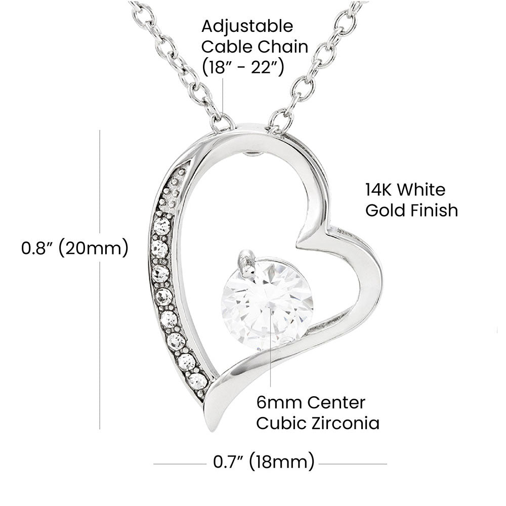 Forever Love Necklace – Heart Pendant with Sparkling CZ Crystal, Romantic Gift for Her