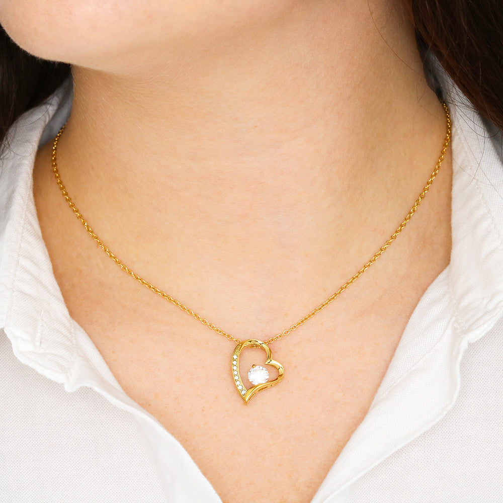 Forever Love Necklace – Heart Pendant with Sparkling CZ Crystal, Romantic Gift for Her
