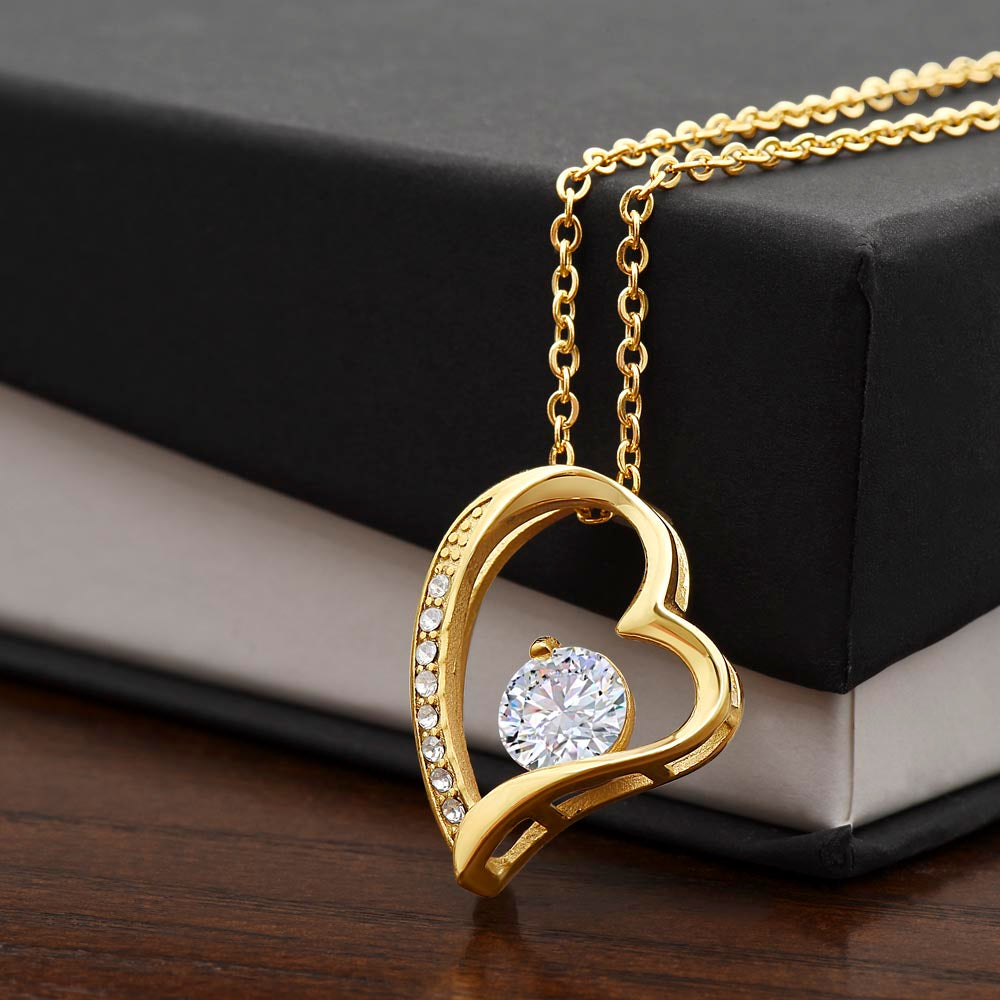 Forever Love Necklace – Heart Pendant with Sparkling CZ Crystal, Romantic Gift for Her