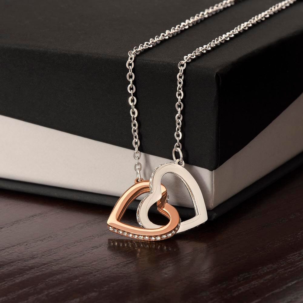 Eternal Love Interlocking Hearts Necklace Jewelry ShineOn Fulfillment 14k White Gold Finish Standard Box 