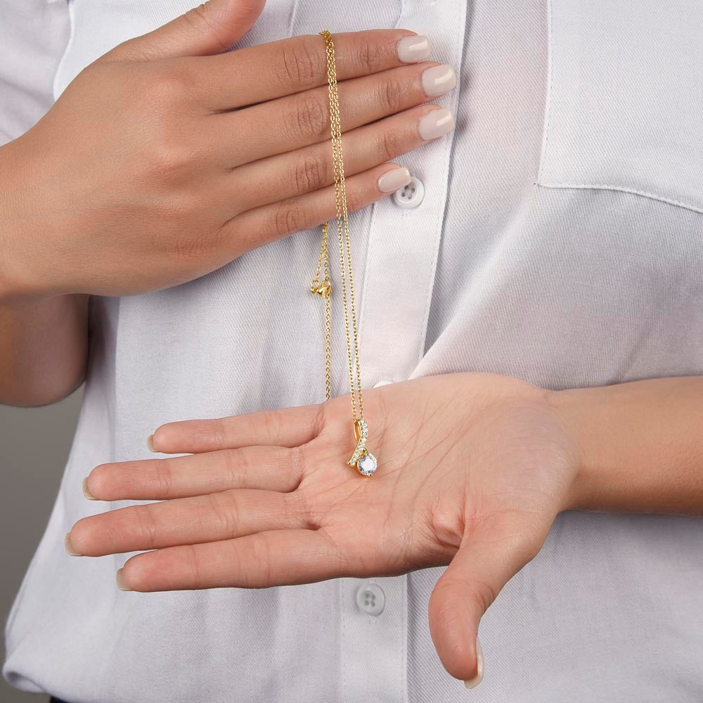 Enchanting Beauty Necklace – Elegant Ribbon Pendant Gift for Her