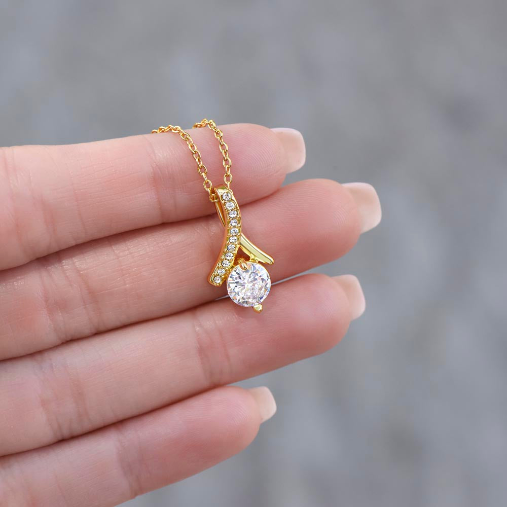 Enchanting Beauty Necklace – Elegant Ribbon Pendant Gift for Her